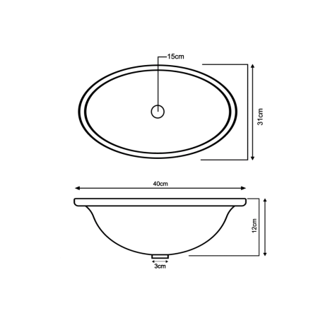 008 Cuba Oval Embutir- Desenho Técnico - Marmodelta