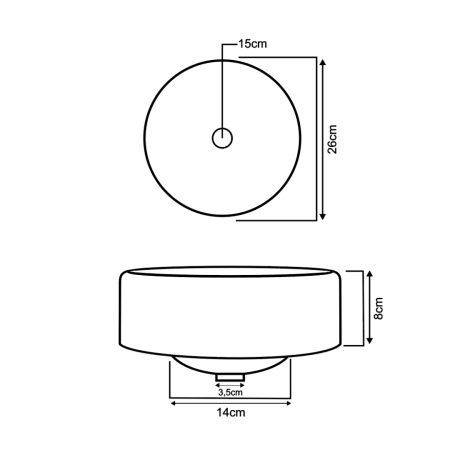 009 Cuba de Apoio Redonda - Desenho Técnico - Marmodelta