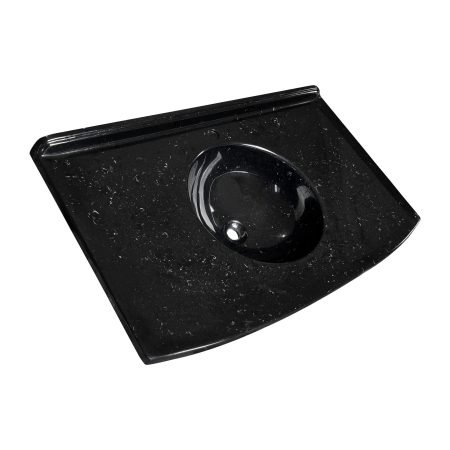 014 Lavabo Sênior Cuba Bola Preto Visão Lateral
