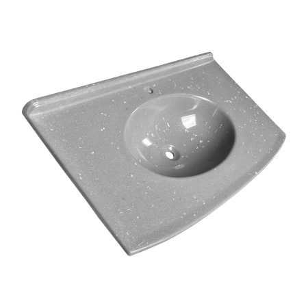 015 Lavabo Sênior Cuba Oval Cinza Visão Lateral