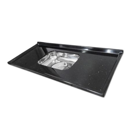 019 Pia Marm Sint Cuba Inox - Preta - Marmodelta